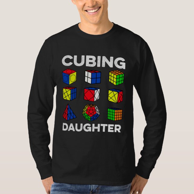 Cubing Daughter Speedcubing Speedsolving Cuber T-Shirt (Vorderseite)