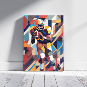 Cubisme du joueur de football américain toile Impr