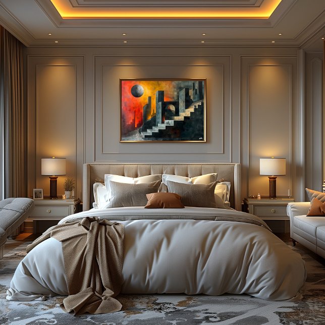 Cubismo: Ciudad de Sombras y Luz Crepuscular Poster (Von Creator hochgeladen)