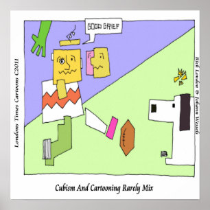 Cubismus & Cartooning Mix Funny Poster selten