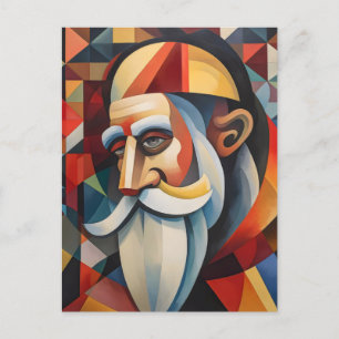 Cubismus Santa Claus Feiertagspostkarte