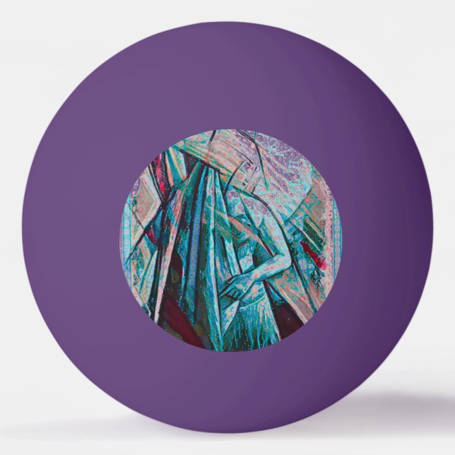 Cubist Art Deco Bly Dancer Tischtennisball (Vorderseite)