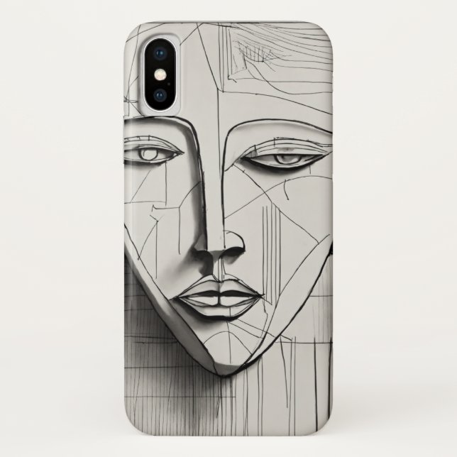 Cubist Art iPhone X Case - Einzigartiges abstrakte (Rückseite)