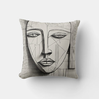 Cubist Art Throw Kissen - Modernes, abstraktes Des