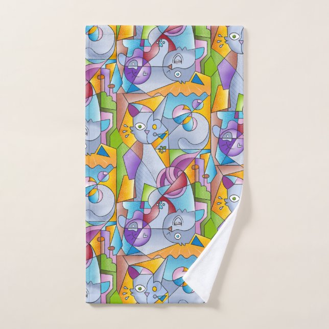 Cubist Cats - The Mininos Badhandtuch Set (Handtuch)