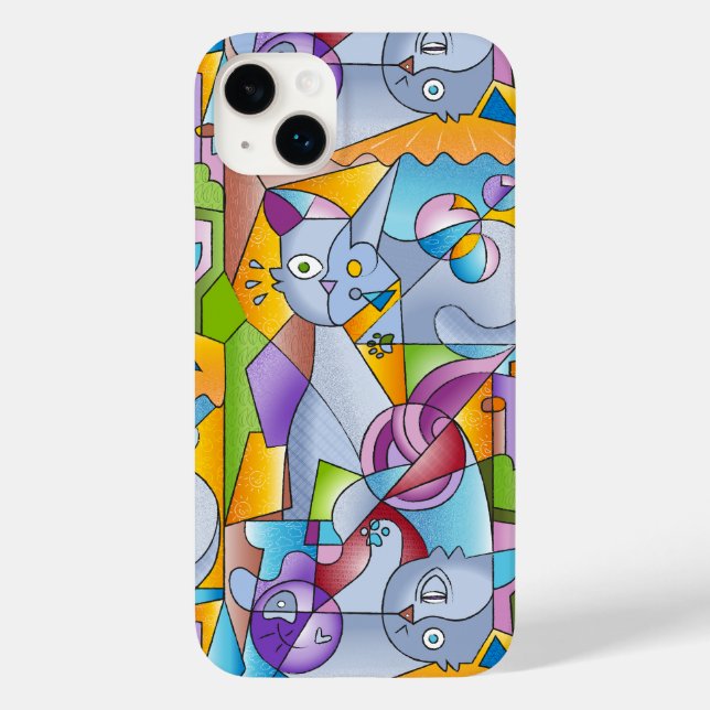 Cubist Cats - The Mininos Case-Mate iPhone 14 Plus Hülle (Rückseite)