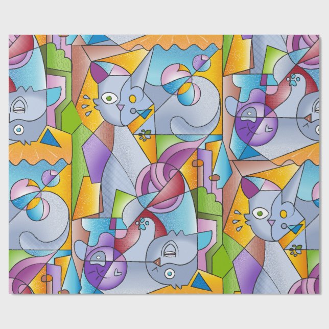 Cubist Cats - The Mininos Geschenkpapier (Flach)