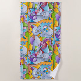 Cubist Cats - The Mininos Strandtuch