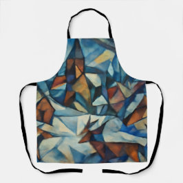 Cubist Expressionist Winter Village Apron Schürze