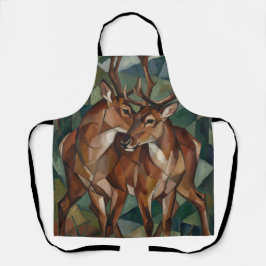 Cubist Expressionst Style Reindeer Apron Schürze