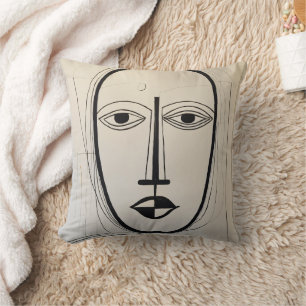 Cubist Face Art Throw Kissen - abstraktes Design