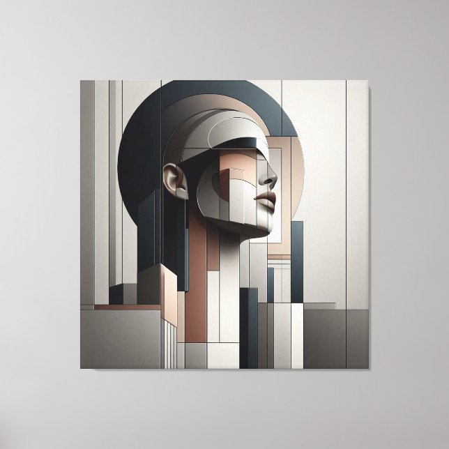 Cubist Profile Abstraction Leinwanddruck (Vorderseite)