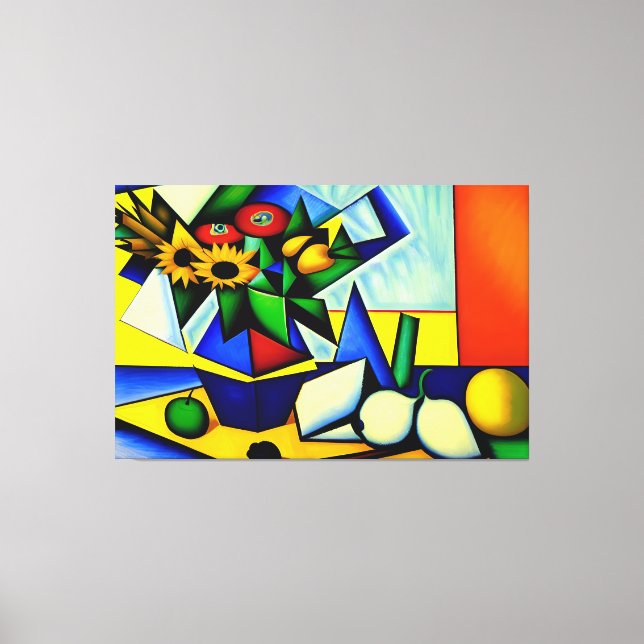 Cubist Still Life Canvas Print Leinwanddruck (Vorderseite)
