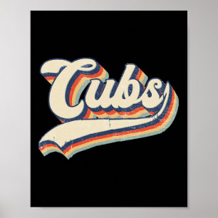 Cubs Sportname Vintag Retro Geschenk Männer Frauen Poster