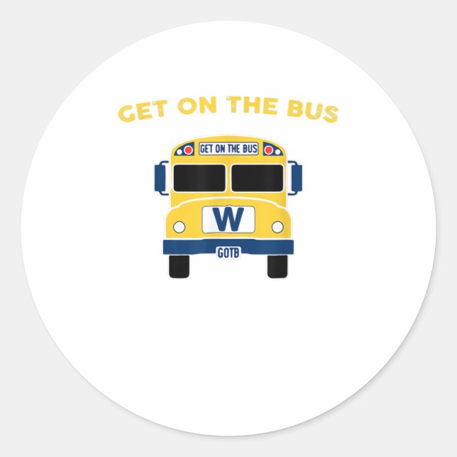 Cubs steigen auf Bus Shirt GOTB Shirt TShirt Runder Aufkleber (Vorderseite)