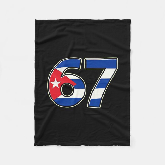 Cuby Flag Number 67 Birthday Year  Fleecedecke (Vorderseite)