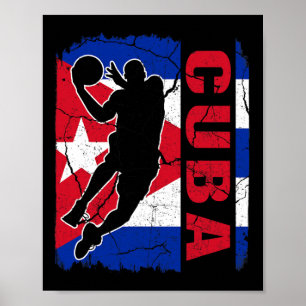 Cubyn Bysketbyll Player Cuby Flag Bysketbyll Fans Poster