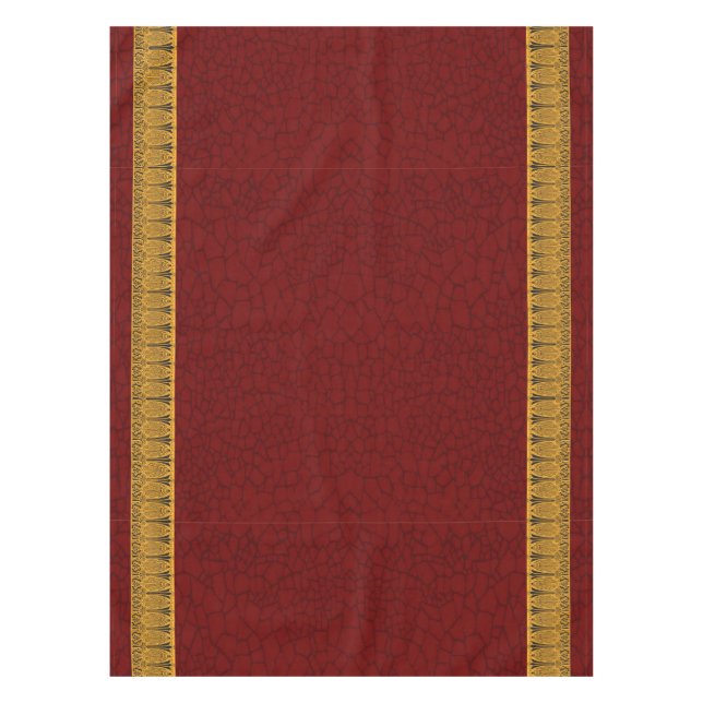 Cucamonga Tischdecke-Kastanienbraun und Gold Tischdecke (Vorderseite)