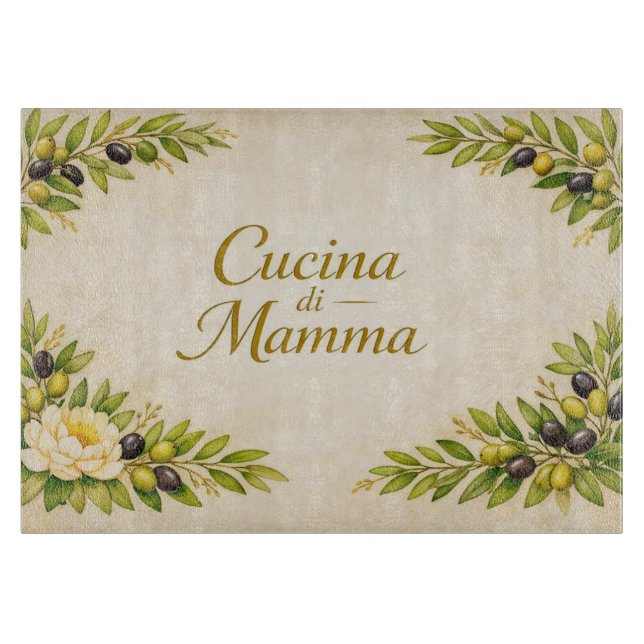 Cucina di Mamma – Italian Botanical Schneidebrett (Vorderseite)