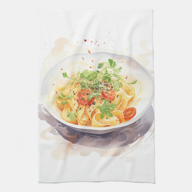 Cucina Italiana: Künstlerisch italienisch Geschirrtuch (Vertikal)
