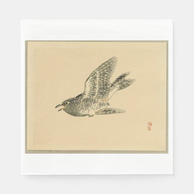 Cuckoo (japanische Kunst) (von Kono Bairei) Serviette (Vorderseite)