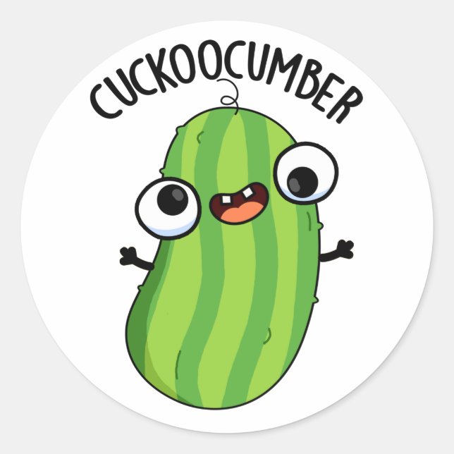Cuckoocumber Funny Veggie Cucumber Pub Runder Aufkleber (Vorderseite)