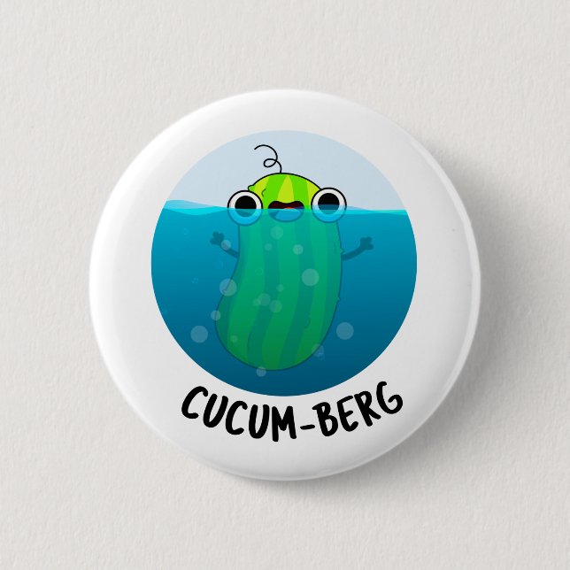 Cucum-berg Funny Cucumber Pun Button (Vorderseite)