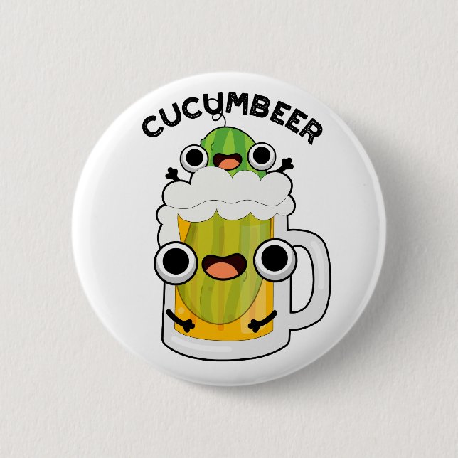Cucum bier Funny Beer Pun Button (Vorderseite)