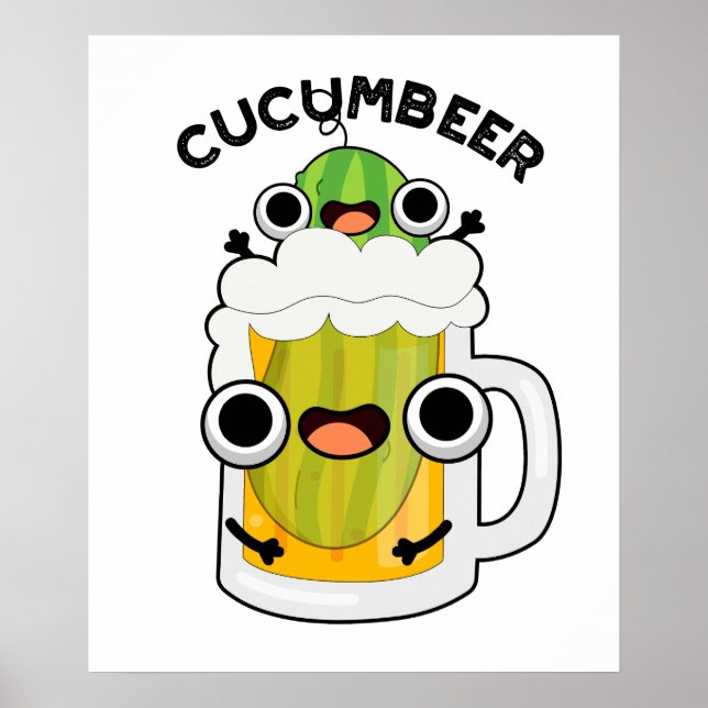Cucum bier Funny Beer Pun Poster (Vorne)
