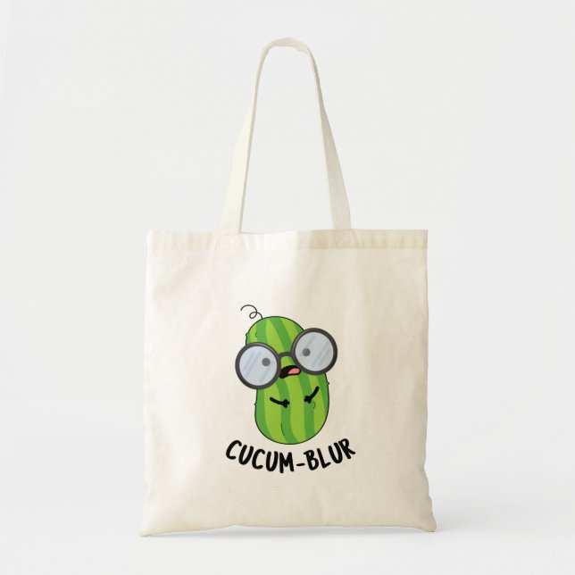 Cucum-blur Funny Veggie Cucumber Pun Tragetasche (Vorne)