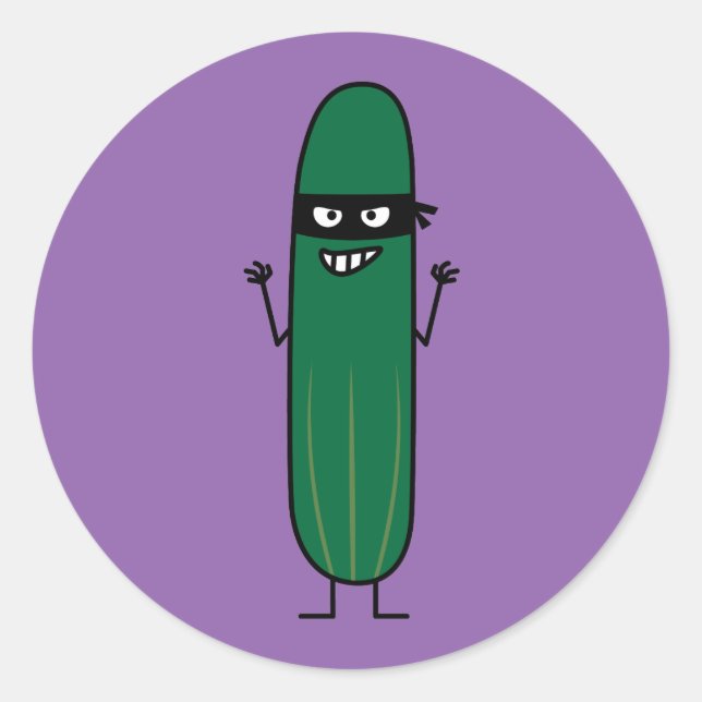 Cucumber Bandito Ninja Masked Sneaky Bandit Runder Aufkleber (Vorderseite)