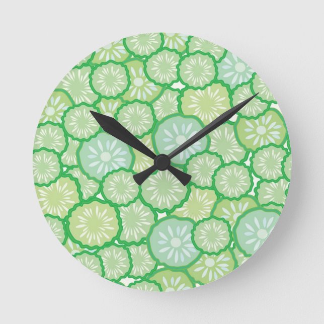 Cucumber funny pattern runde wanduhr (Vorderseite)
