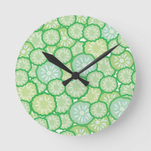 Cucumber funny pattern runde wanduhr