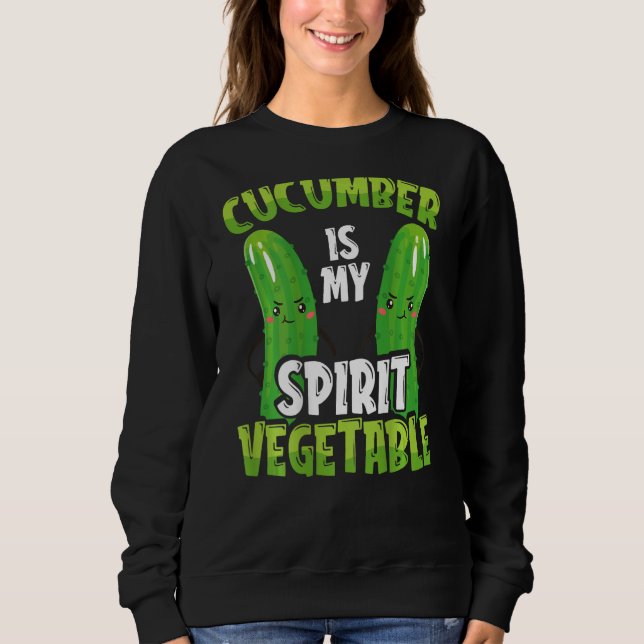 Cucumber Is My Spirit Vegetable Backprint Vegetabl Sweatshirt (Vorderseite)