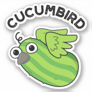 Cucumbird Funny Veggie Cucumber Pun Aufkleber