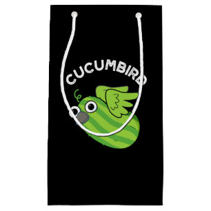 Cucumbird Funny Veggie Cucumber Pun Dark BG Kleine Geschenktüte