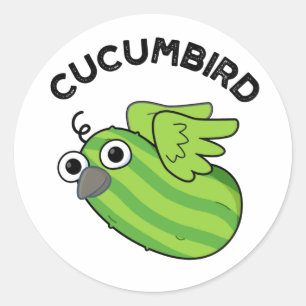 Cucumbird Funny Veggie Cucumber Pun Runder Aufkleber