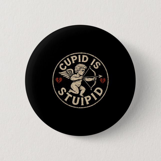 Cud Is Stud Hate Valentines Anti Valentine Stud Cu Button (Vorderseite)