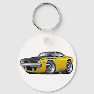 Cuda AARE gelbes Auto 1970 Schlüsselanhänger