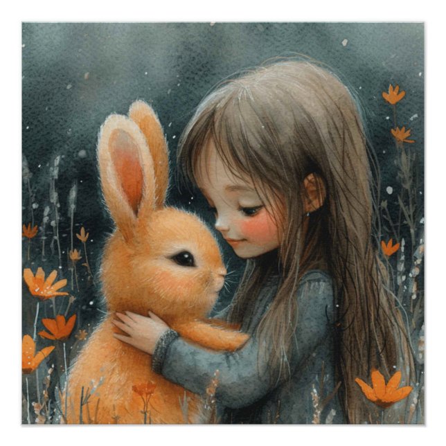 Cuddle Bunny: Ein bisschen Whimsy Bunny Poster (Vorderseite)