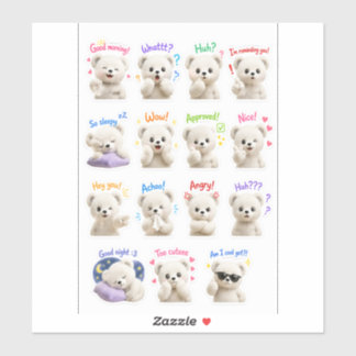Cuddle Cub – Süßes Teddy-Mood-Sticker-Pack Aufkleber