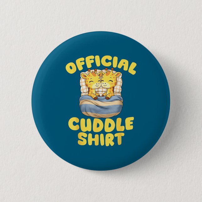 Cuddle Cute Giraffes Couple Valentine's Day  Button (Vorderseite)