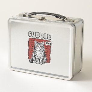 Cuddle King Vintage Katzen-Shirt Design_1 Metall Brotdose
