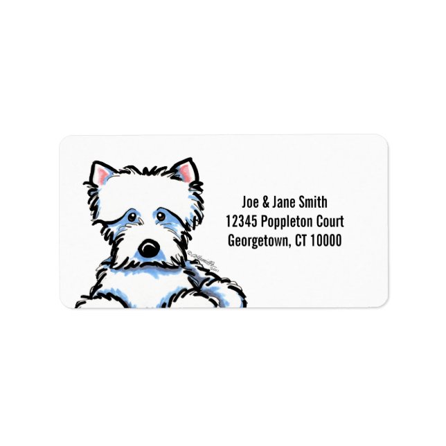 Cuddle Me Westie Adressaufkleber (Vorne)