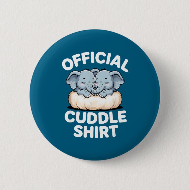 Cuddle Shirt Cute Baby Elephant Snuggle  Button (Vorderseite)