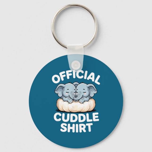 Cuddle Shirt Cute Baby Elephant Snuggle  Schlüsselanhänger (Vorderseite)