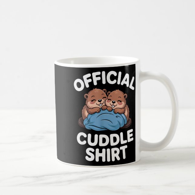 Cuddle Shirt Cute Beavers Snuggling  Kaffeetasse (Rechts)