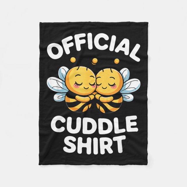 Cuddle Shirt Cute Bees Funny Cozy Couple  Fleecedecke (Vorderseite)
