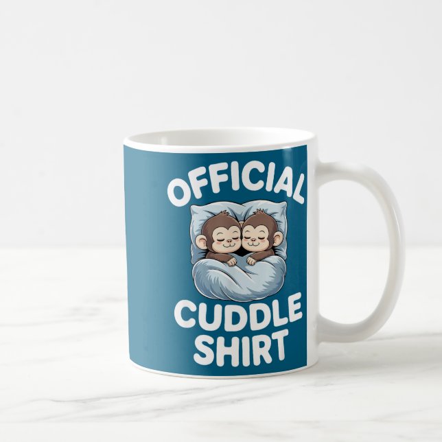 Cuddle Shirt Cute Sleepy Monkey Couple  Kaffeetasse (Rechts)