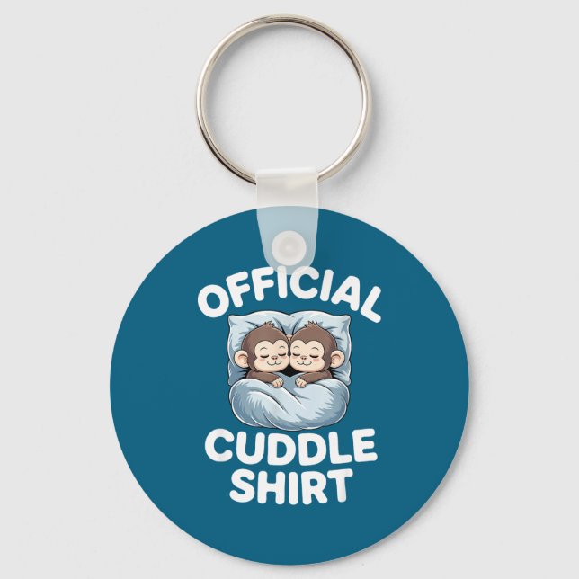 Cuddle Shirt Cute Sleepy Monkey Couple  Schlüsselanhänger (Vorderseite)